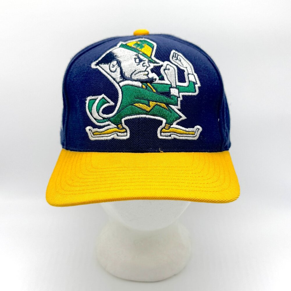 Vintage Notre Dame Fighting Irish Hat 7 1/4 Fitted Apex One Big Logo Cap